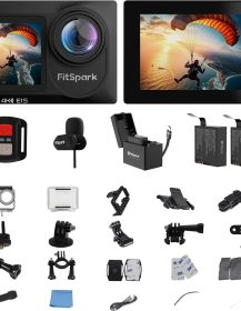 Real 4k30FPS Action Camera Waterproof Dual ColorScreens with WiFi EIS Touch Screen Underwater Sports Camera with External Microphone Remote Control 2X Batteries Eagle i15 ProMax